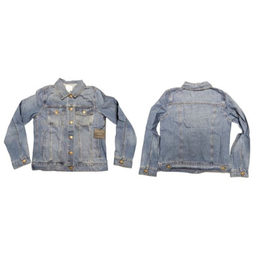 DYI Women's Blue Jean Material Denim Jacket Denim Blue Size Large - Picture 4 of 6